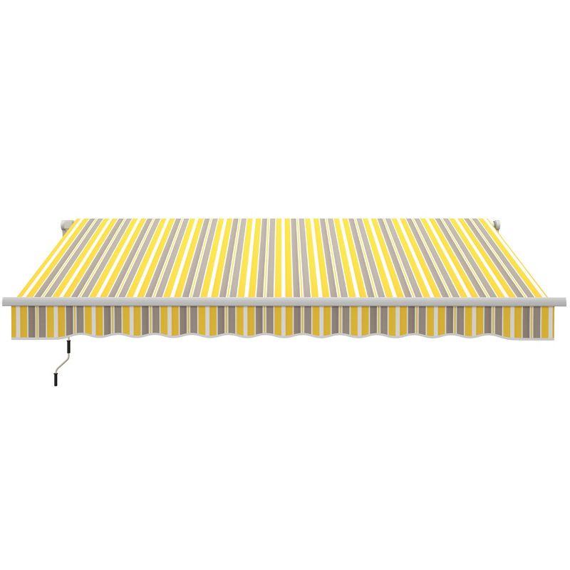 Outsunny 2'' Polyester Beige Cover Retractable Patio Awning