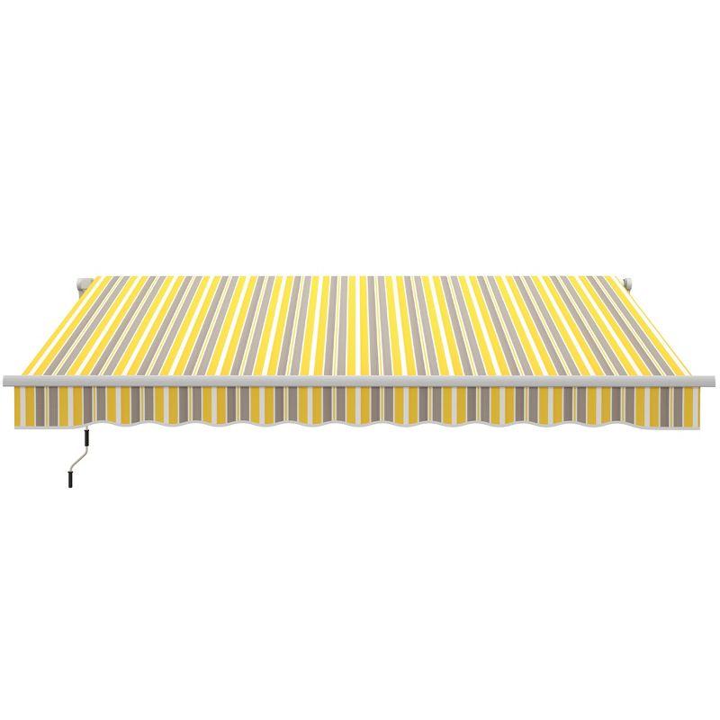 Outsunny 2'' Fabric Beige Cover Retractable Patio Awning