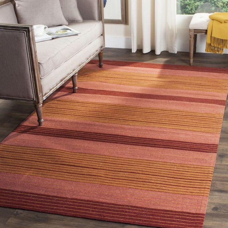 Hand-Loomed Rust Red Marbella Wool-Cotton 4' x 6' Area Rug