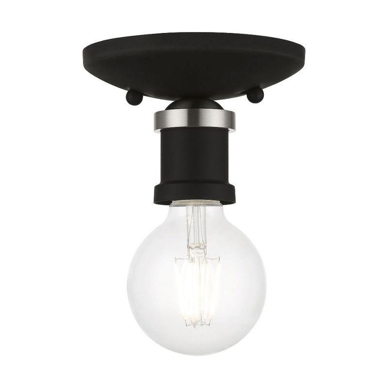 Livex Lighting Lansdale 1 - Light Flush Mount in  Black/Brushed Nickel