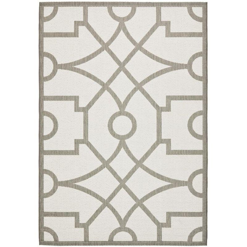 Martha Stewart Fretwork - MSR4121 - Indoor Power Loomed Area Rugs - Grey - 5'3"x7'7"