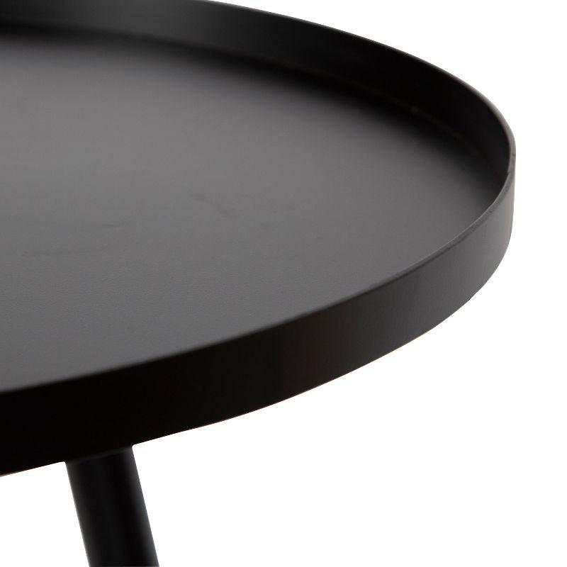 Kate and Laurel Duvall Round Metal Side Table, 20x20x20.5, Black