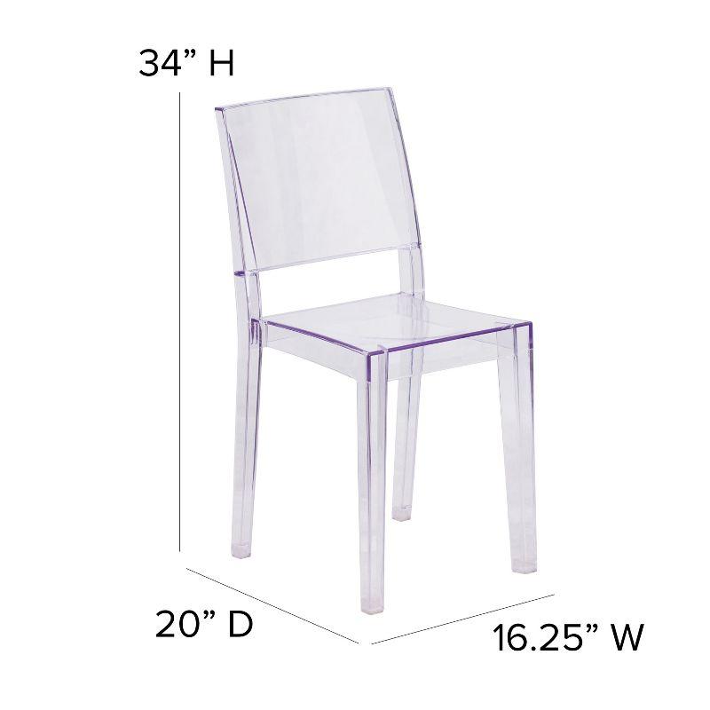 Emma and Oliver Transparent Stacking Side Chair