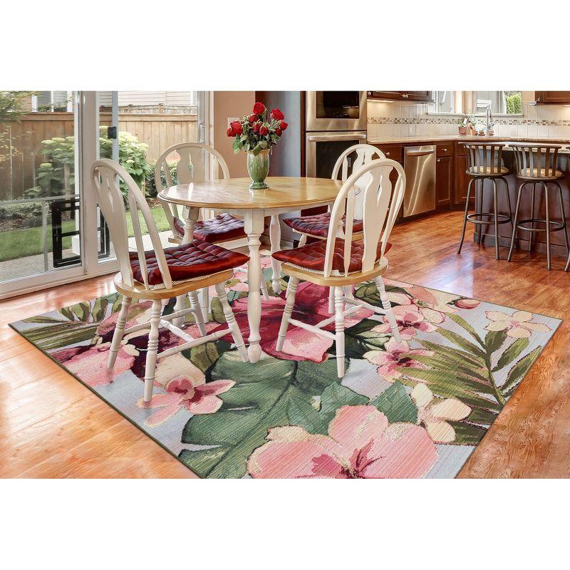 Tropical Leaves & Leopard Print 8' x 10' Indoor/Outdoor Rug