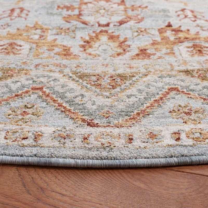 Hamilton HLT104 Power Loomed Area Rug - Blue/Gold Rust - 6'7" round - Safavieh.