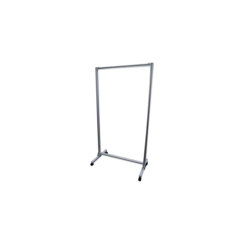 Clear Acrylic Mobile Partition with Aluminum Frame and Thermometer Cutout