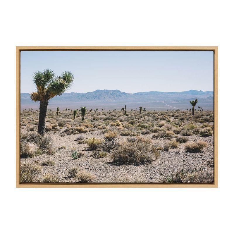 Natural Framed Desert Landscape Canvas Print, 23x33