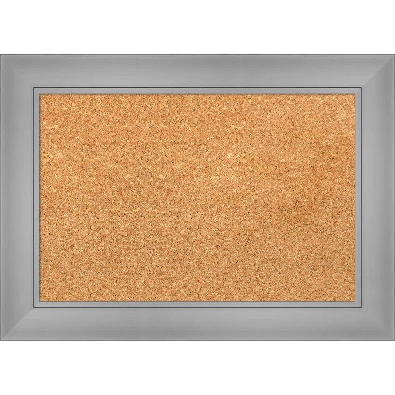 Natural Cork Bulletin Board with Polished Nickel Frame