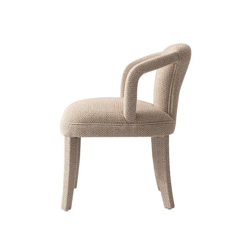 Manhattan Comfort Palmer Modern Tweed Upholstered Dining Armchair Gold Dust