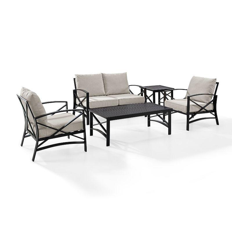 Kaplan 5-Piece Oatmeal and Bronze Outdoor Conversation Set