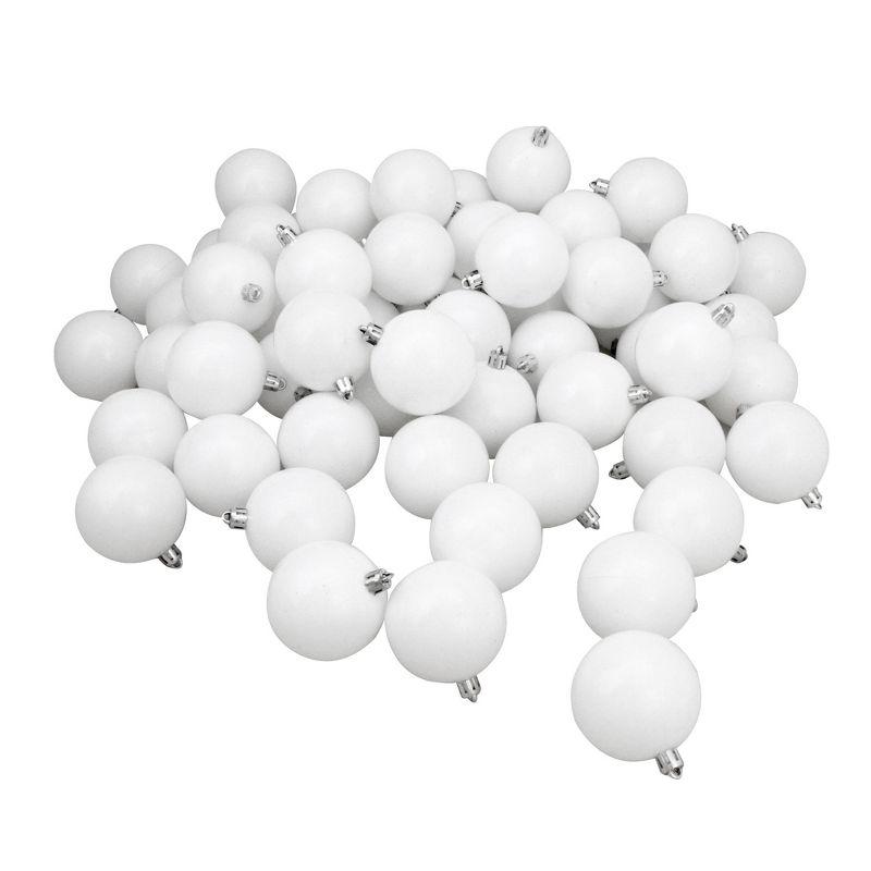 Northlight 60ct Shatterproof Shiny Christmas Ball Ornament Set 2.5" - White