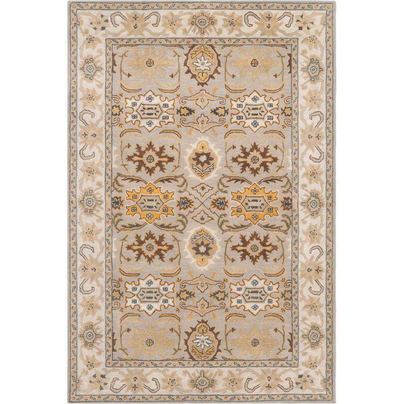 Elegant Heritage 6' x 9' Hand-Tufted Wool Area Rug in Light Grey