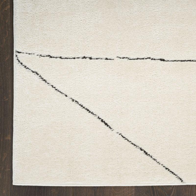 Nourison Cozy Modern Abstract Scandinavian Indoor Area Rug Ivory Black 7'10"x9'10"