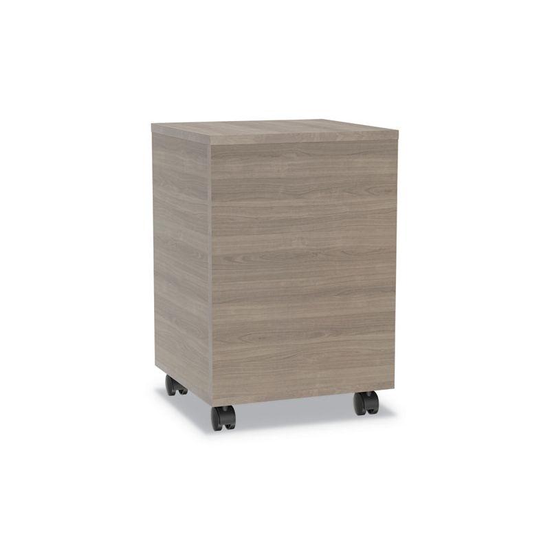 Linea Italia Urban Mobile File Pedestal, Left or Right, 2-Drawers: Box/File, Legal/A4, Natural Walnut, 16" x 15.25" x 23.75"