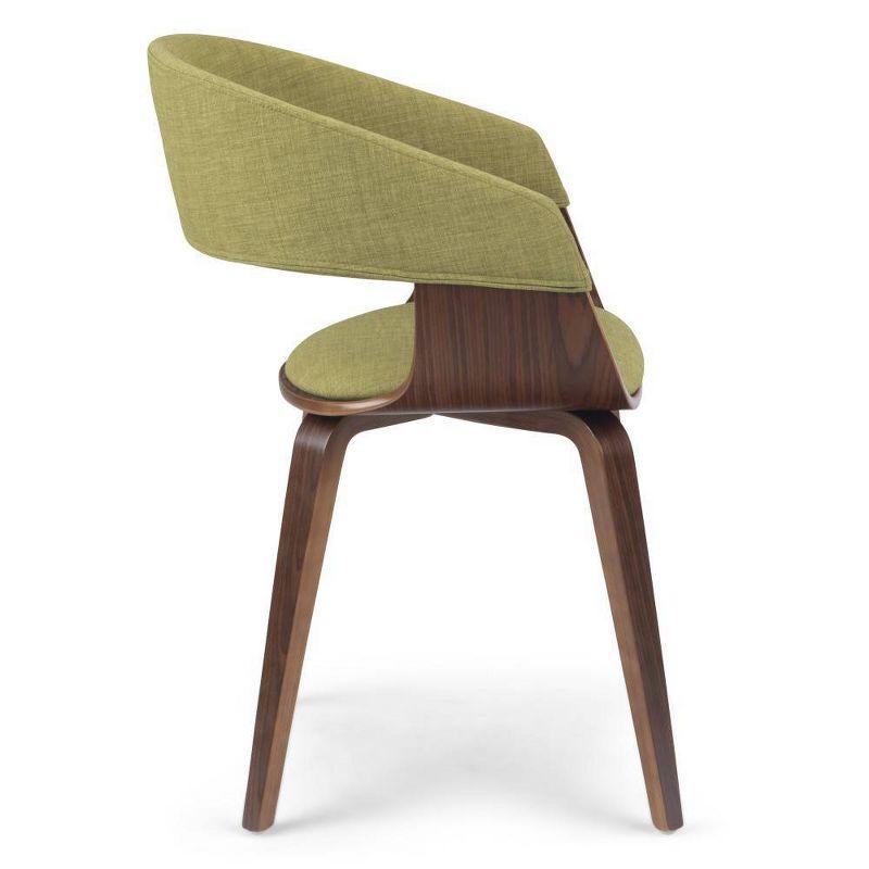 Lowell Bentwood Upholstered Dining Chair with Curved Backrest in Mid-Century Modern Style
