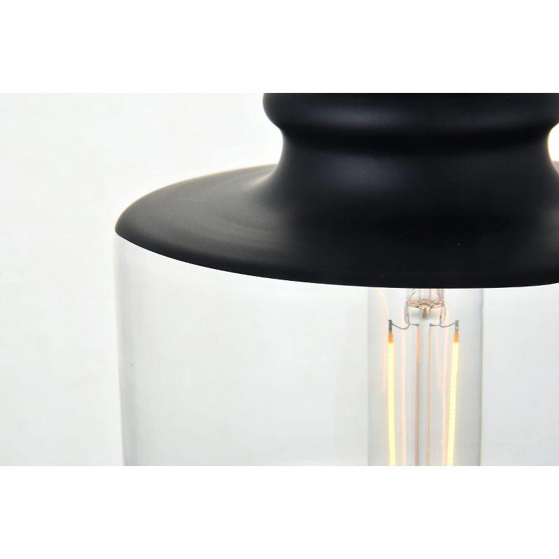 Elegant Lighting Kenna 1 Light Black Pendant With Clear Glass