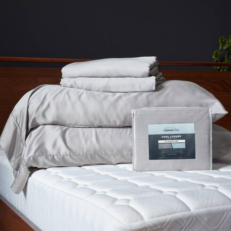 Tempur-Pedic Queen 400 Thread Count Cool Luxury Sheet Set Gray
