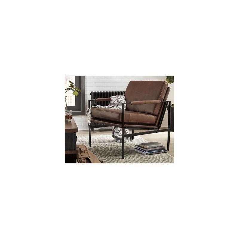 Signature Design by Ashley Contemporary Puckman Accent Chair Brown/Silver Finish
