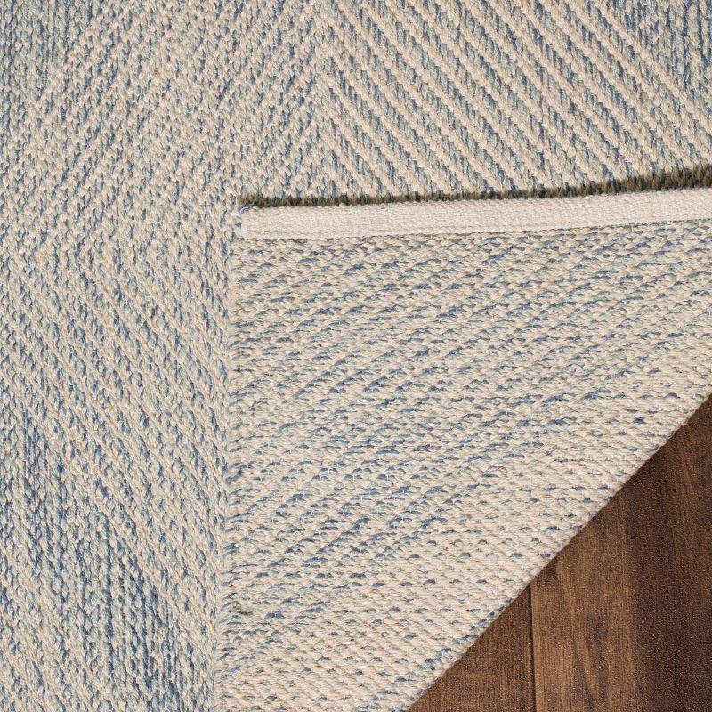 Coastal Essence Light Blue Cotton 6' Square Handwoven Rug