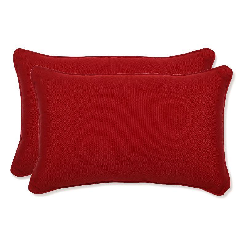 Pompeii Red Medium Outdoor Rectangular Throw Pillows Set