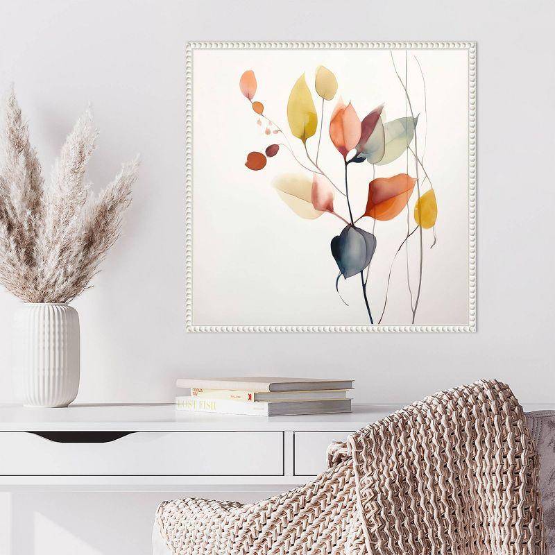 Fluid Floral Artistry I Abstract Canvas Print with White Floater Frame