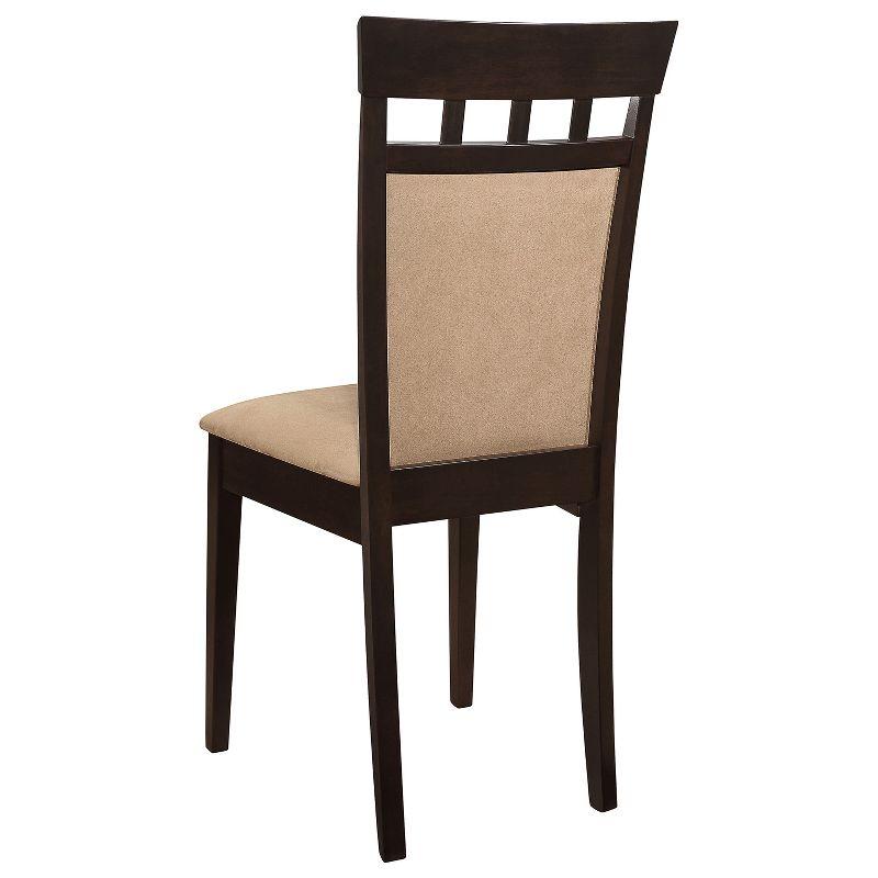 Simple Relax Set of 2 Upholstered Side Chairs in Cappuccino and Tan