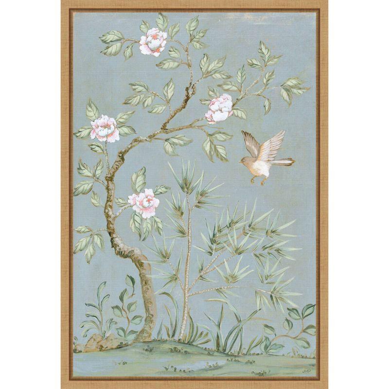 Spring Floral and Bird Framed Canvas Art Print, 16" x 23"