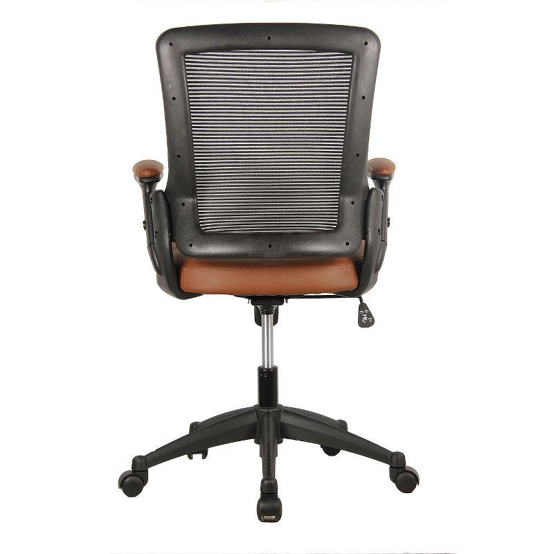 Brown Mesh and Leather Adjustable Task Chair