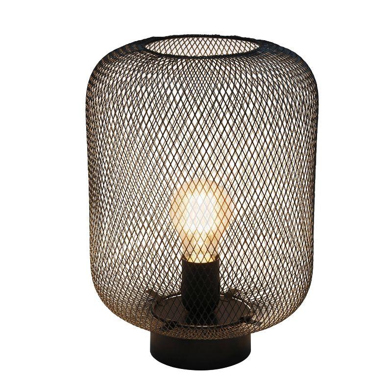Metal Mesh Industrial Table Lamp Black - Simple Designs: ETL Listed, No Assembly Required