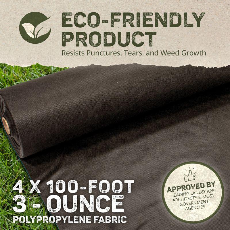 Weed Barrier Pro 3oz 4' x 100' Weed Barrier Landscape Fabric Ground Cover