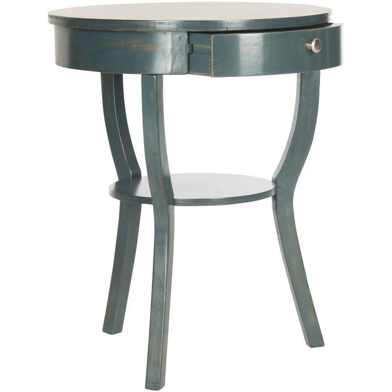 Kendra Round Pedestal End Table with Drawer  - Safavieh