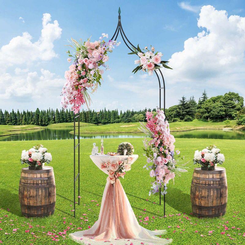 Costway Steel Garden Arch Rose Arbor Climbing Plant Outdoor Garden