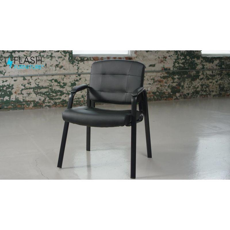 Flash Furniture Darwin Flash Fundamentals Black LeatherSoft Executive Reception Chair with Black Metal Frame