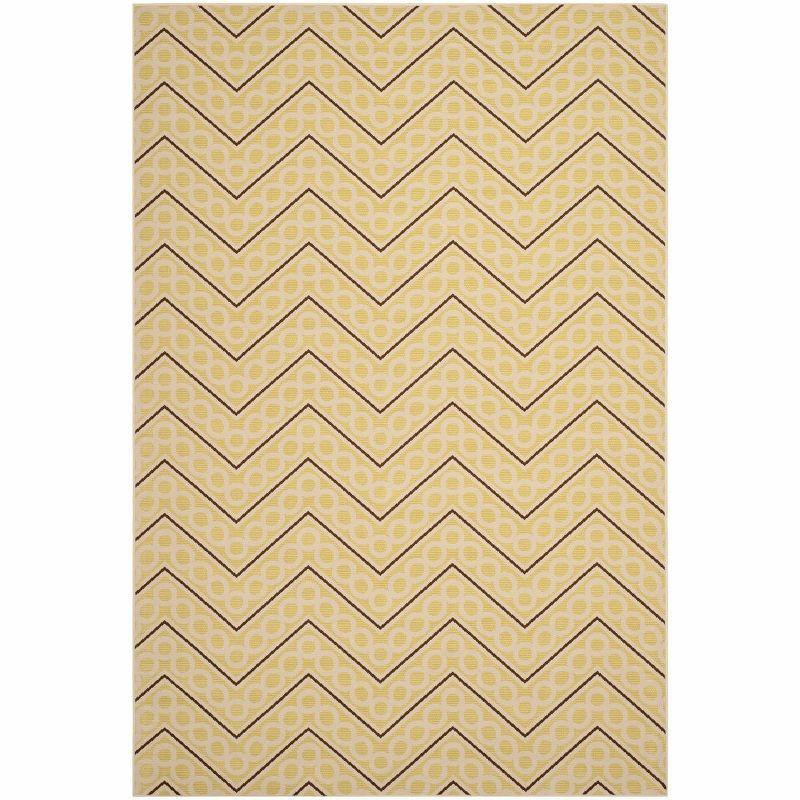 Hampton Green and Ivory Geometric Outdoor Area Rug