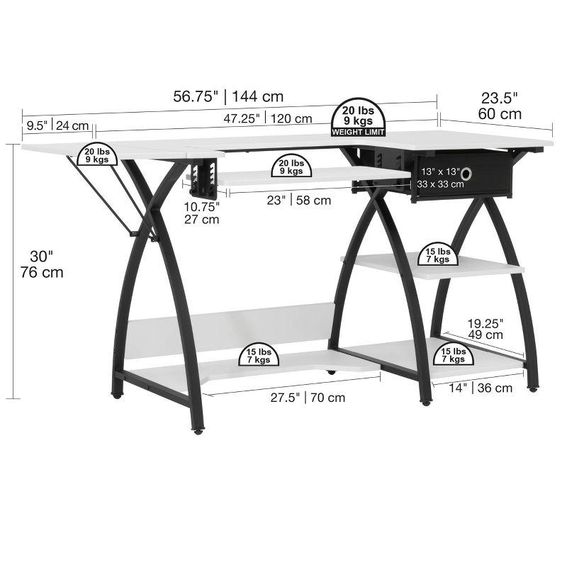 Comet Plus Hobby/Office/Sewing Desk: Adjustable for Crafts, Foldable Design - Sew Ready