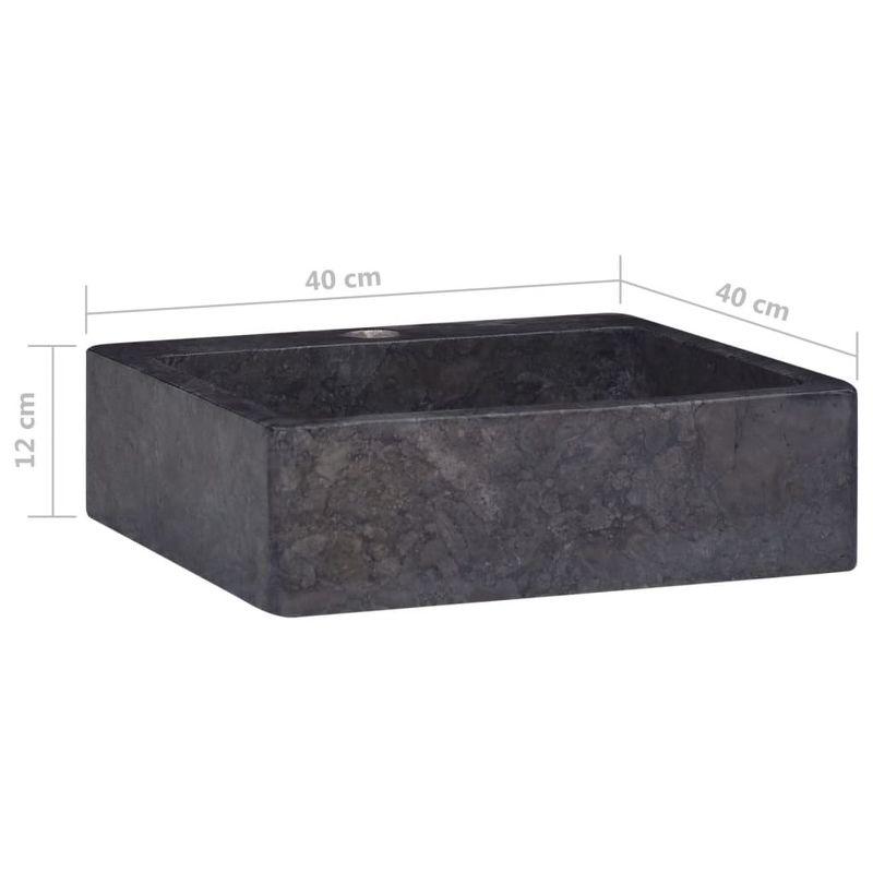 Black Square Marble Sink 15.7" x 15.7" x 4.7"