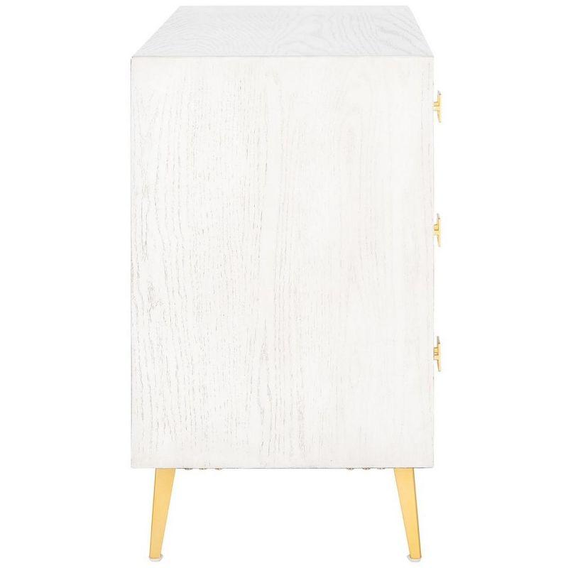 Katia 3 Drawer Chest - CHS6413 - White Wash/Gold - Safavieh