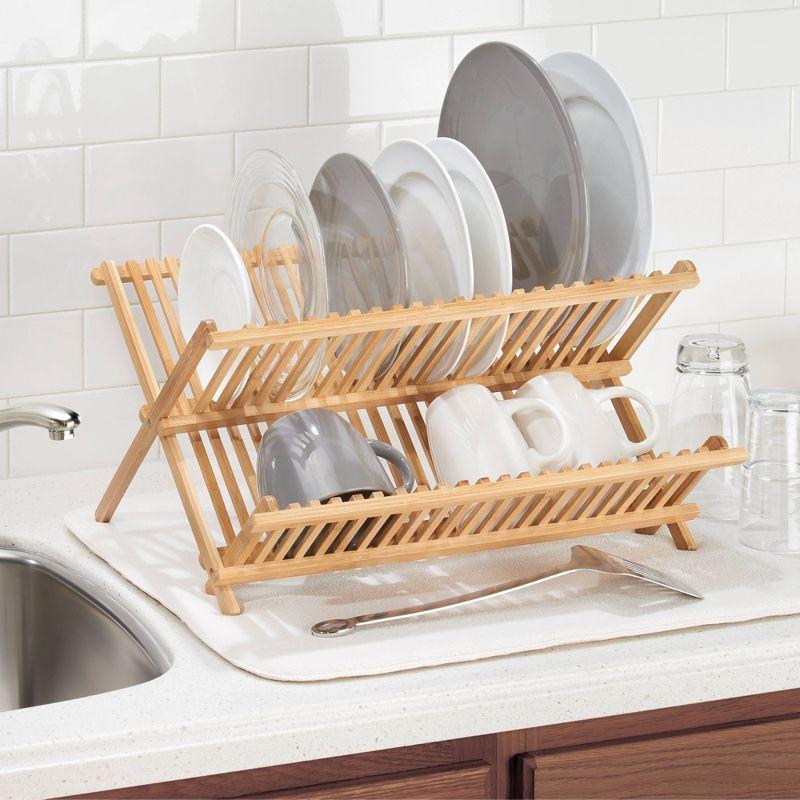 iDESIGN Formbu Bamboo Folding Collapsible Dish Drying Rack