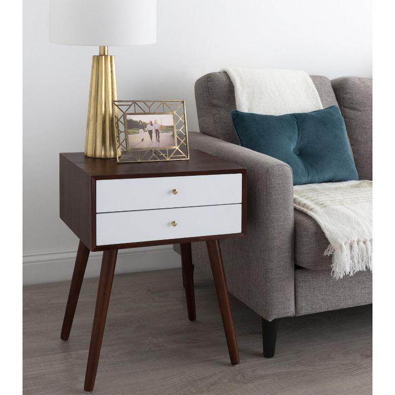 Kate and Laurel Finco Side Table with 2 Drawers