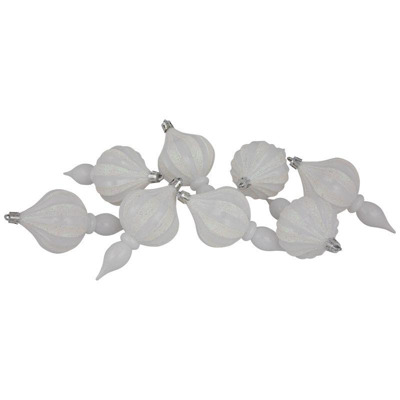 White Shatterproof Plastic Finial Christmas Ornaments Set