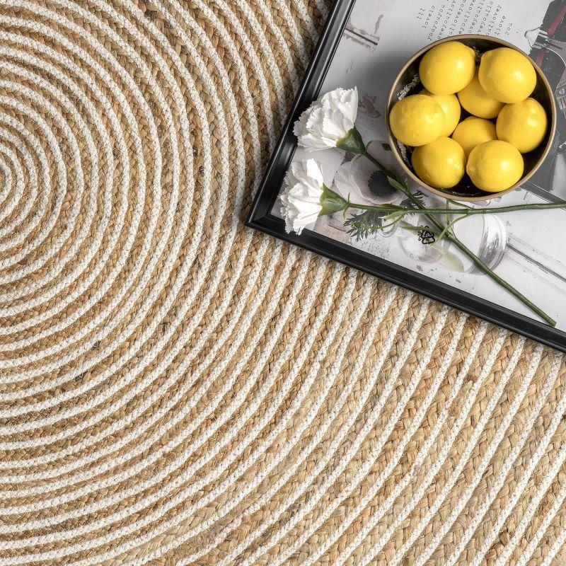 Handmade Braided Cotton-Blend 6' Round Area Rug in Natural