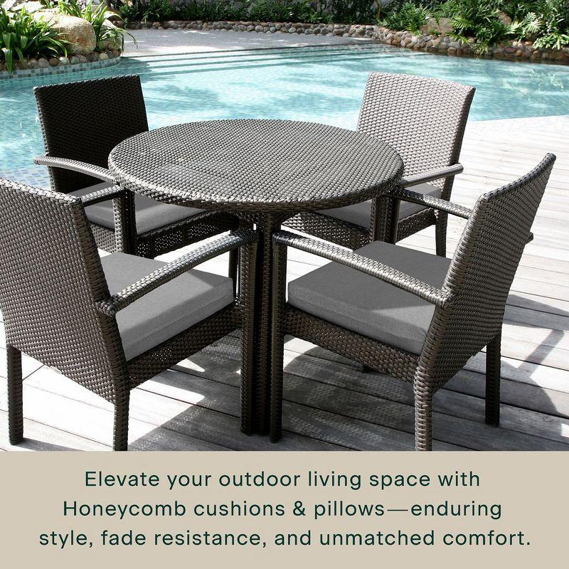 Honeycomb Outdoor Universal Seat Cushion (2-Pack) - Textured Solid Platinum Grey