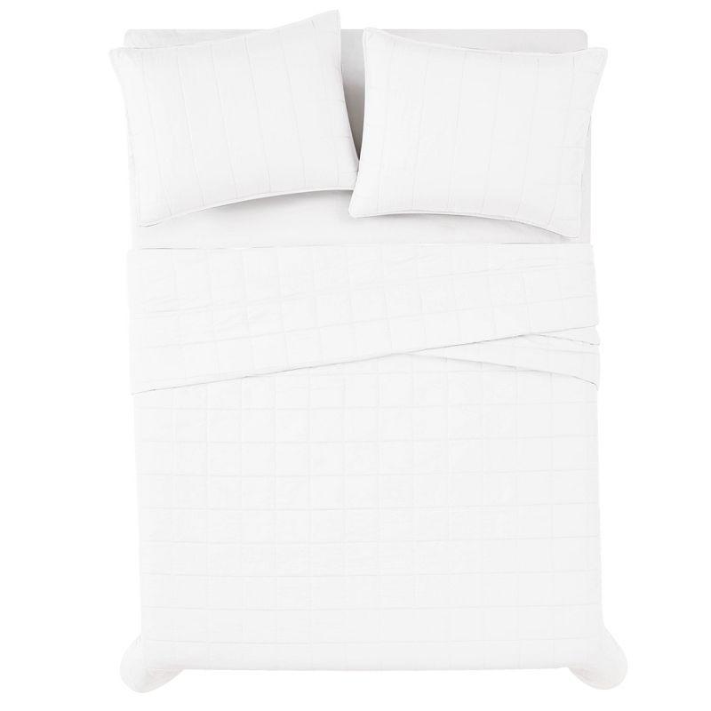 Garment Wash Solid Quilt Set - London Fog