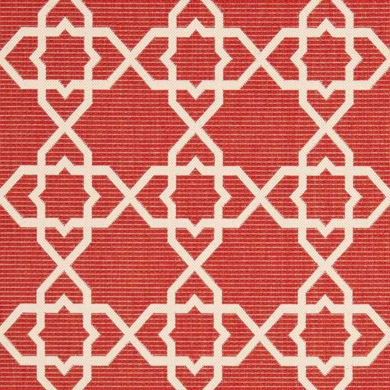 Courtyard CY6032 UV & Stain Resistant Non-Shedding Power Loomed Indoor/Outdoor Accent Rug - Red/Beige - 4'x5'7" - Safavieh
