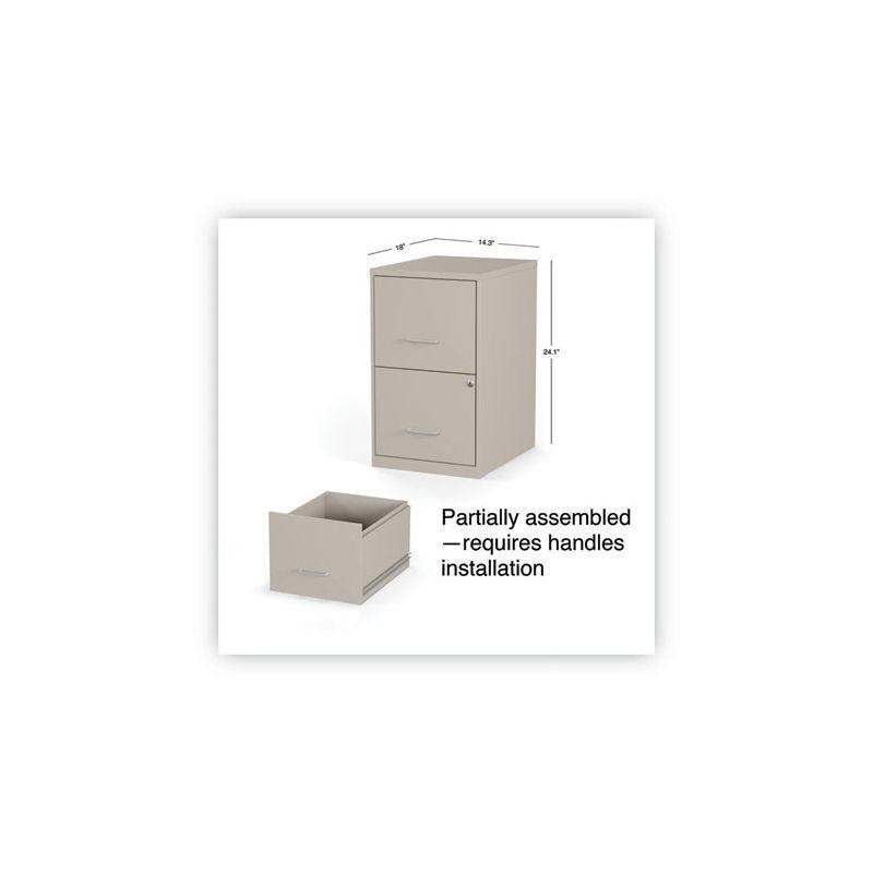 Alera Soho Vertical File Cabinet, 2 Drawers: File/File, Letter, Putty, 14" x 18" x 24.1"