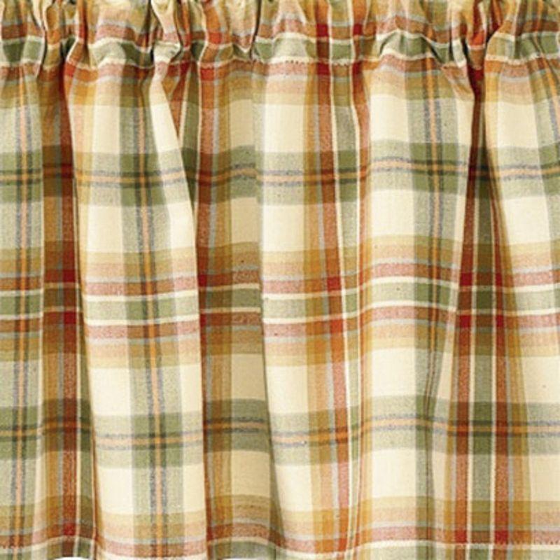 Red Plaid Cotton Rod Pocket Window Tiers