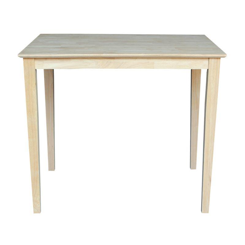 Natural Wood Counter Height Dining Table with Shaker Legs