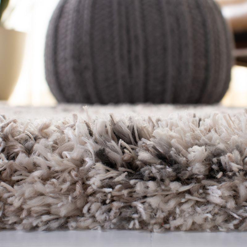 Gray and Cream Reversible Shag Rug 2' x 3'