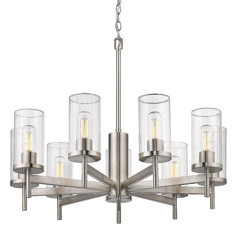 Matte Black Transitional 9-Light Drum Chandelier