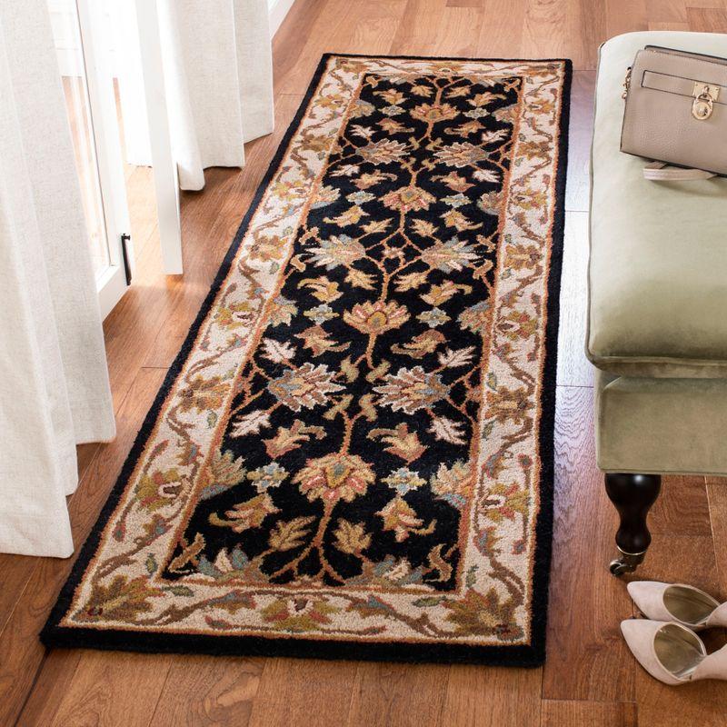 Heritage HG628 Hand Tufted Runner Rug - Black/Beige - 2'3"x10' - Safavieh.